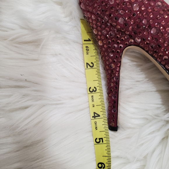 Nwot enzo angiolini purple rhinestones  evening  peep  toe platform pump heels - Picture 6 of 13